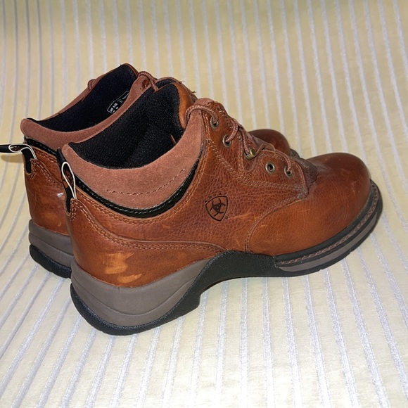 Ariat Brown Leather Lace Up Ankle Work Boots 6.5B B STEEL TOE #31460 - Picture 6 of 12